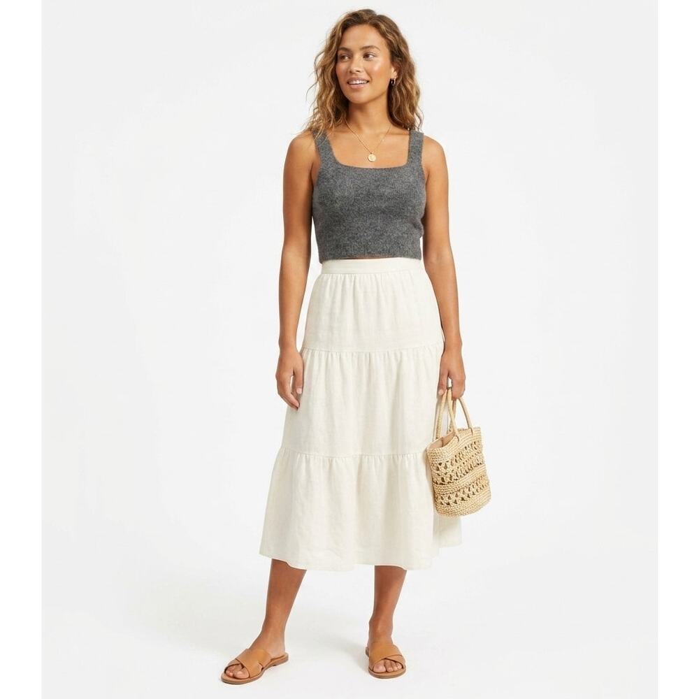 Everlane Crop Tank Top Women's Small Dark Gray The Cozy Soft Stretch Knit Caual
